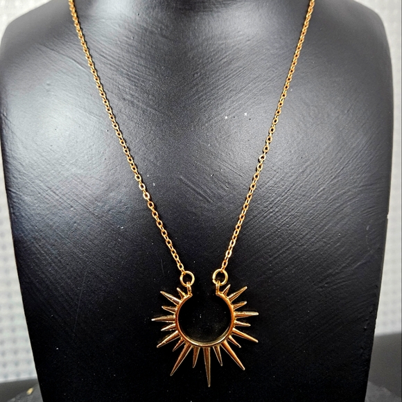 Sunburst Necklace - Goldtone - Picture 4 of 7